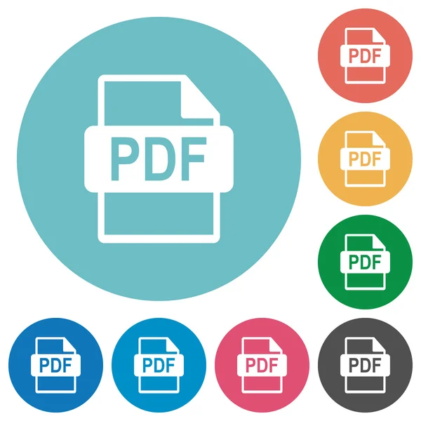 Ícones de formato de arquivo PDF plano —  Vetores de Stock