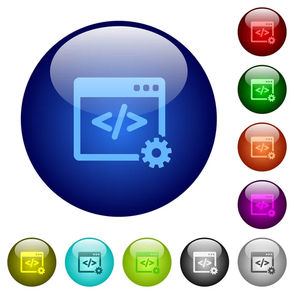 Color web development glass buttons — Stock Vector
