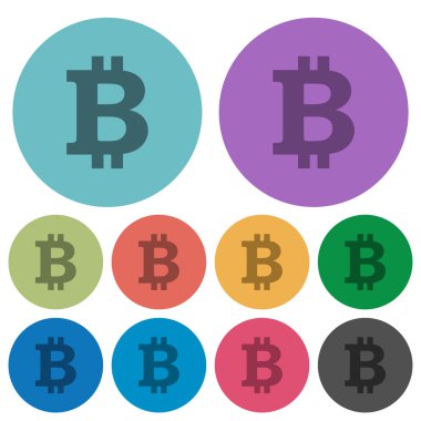 Bitcoin işareti düz simgeler renk