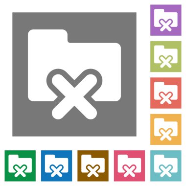 Klasör iptal kare düz simgeler