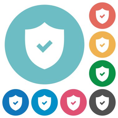 Düz etkin güvenlik simgeleri