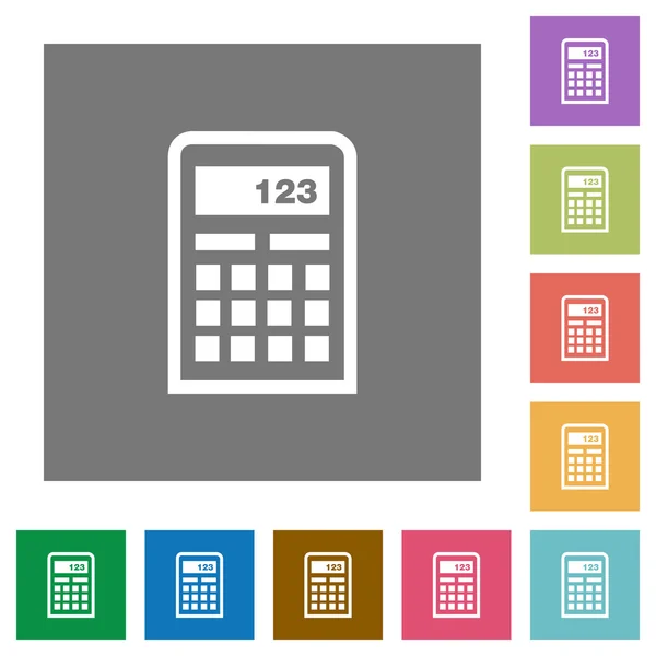 Calculadora de iconos planos cuadrados — Vector de stock