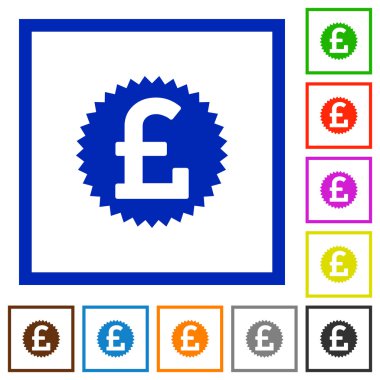 Lirası etiket düz simgeler çerçeveli