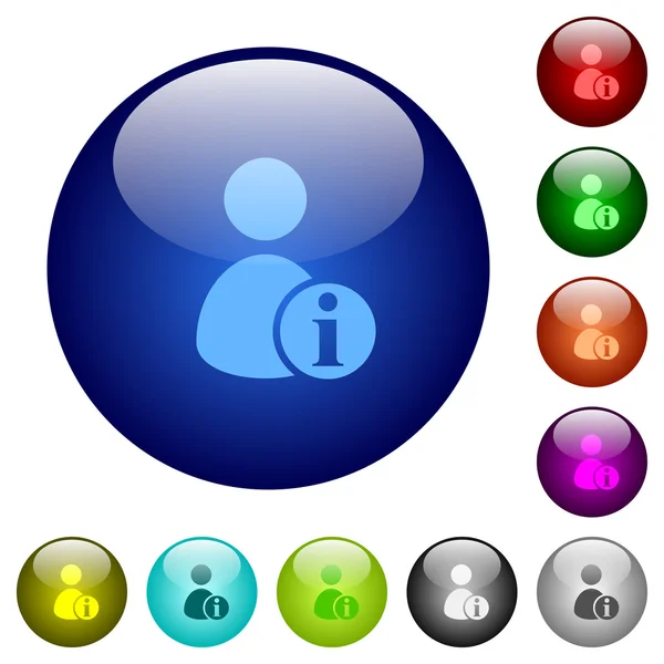 Color información del usuario botones de vidrio — Vector de stock