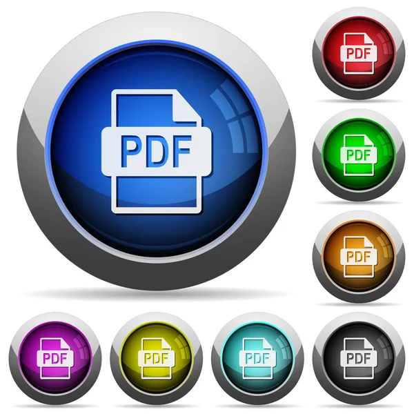 Juego de botones de botón PDF — Vector de stock