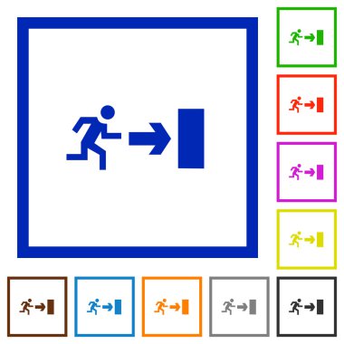 Çıkış düz simgeler çerçeveli