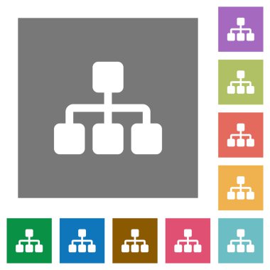 Ağ kare düz simgeler