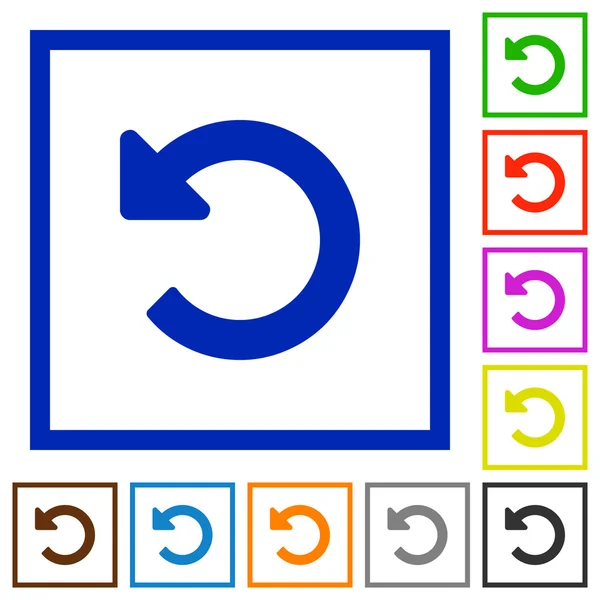 Änderungen an gerahmten flachen Symbolen rückgängig machen — Stockvektor