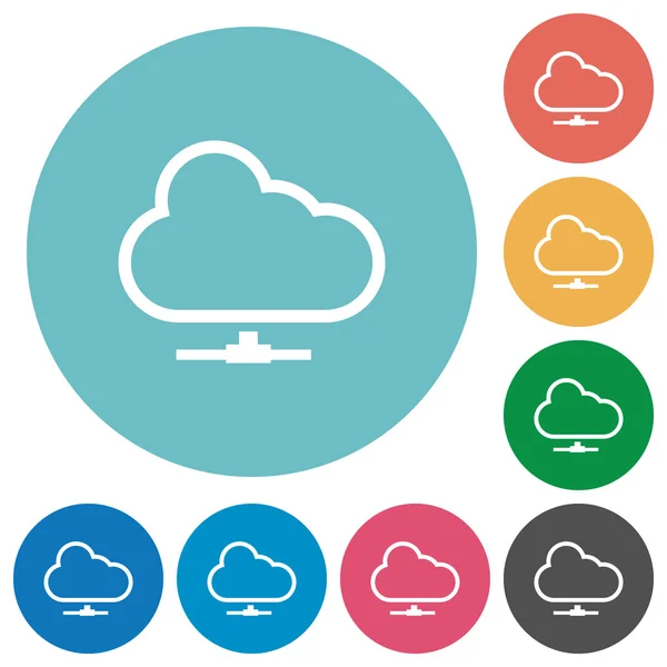 Ícones de rede de nuvem plana —  Vetores de Stock