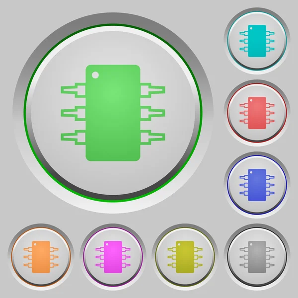 집적 회로 푸시 버튼 — 스톡 벡터