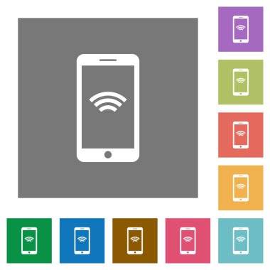 Kablosuz telefon kare düz simgeler