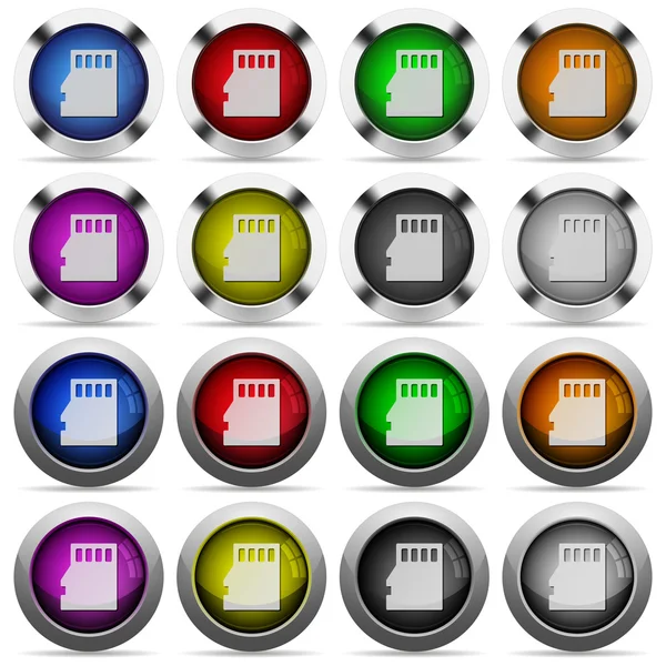 Ensemble de boutons de carte Micro SD — Image vectorielle