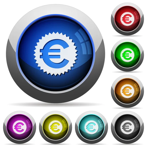 Euro etiket düğme kümesi — Stok Vektör