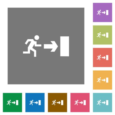 Çıkış kare düz simgeler