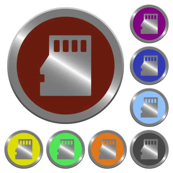 Boutons de carte micro SD couleur — Image vectorielle
