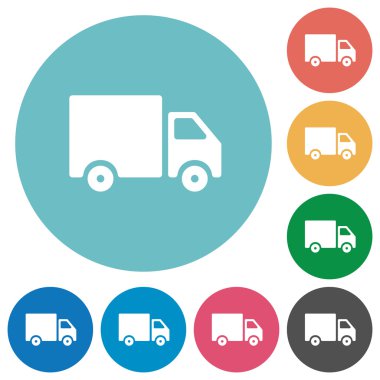 Düz teslimat kamyonu simgeler