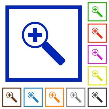 Çerçeveli düz simgeleri zoom