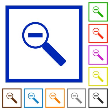 Çerçeveli düz simgeleri zoom