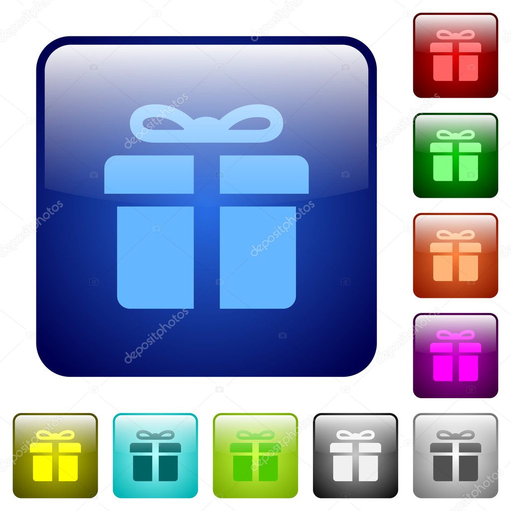 Color gift square buttons