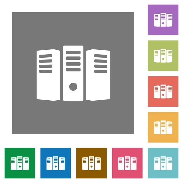 Servidor de alojamiento de iconos planos cuadrados — Vector de stock