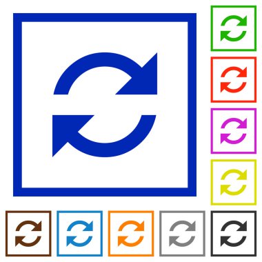 Çerçeveli düz simgeleri Yenile