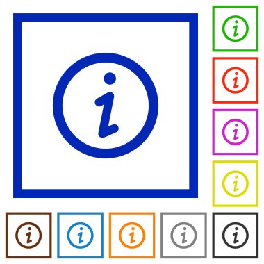 Bilgi düz simgeler çerçeveli