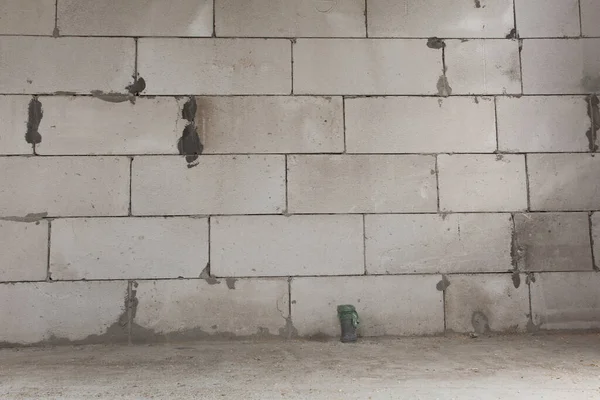 Стены Бетонных Газовых Блоков Строительства Нового Дома — стоковое фото