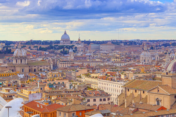 Cityscape of Rome city, Italy. aerial view