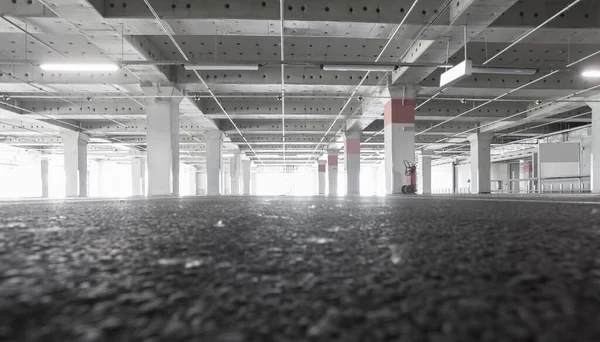 empty car parking lot. underground in the city