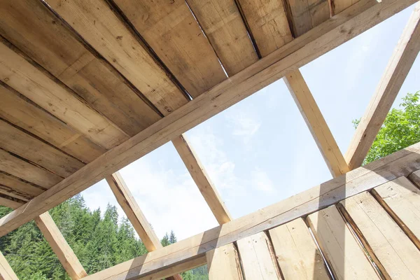 Nieuwbouw Van Houten Balken — Stockfoto