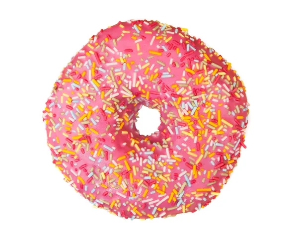 甜甜的甜甜圈 好吃的食物或甜食 背景为白色 — 图库照片