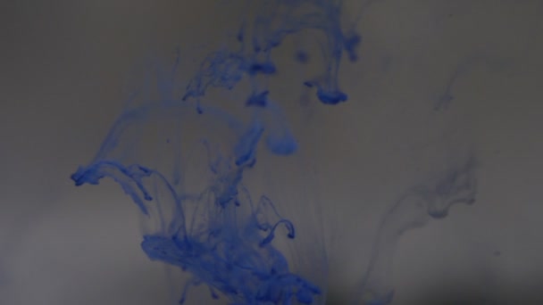 Blå maling blandet med vann – stockvideo