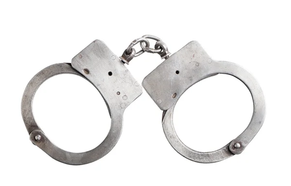 Metal handcuffs closeup — Stock Photo, Image