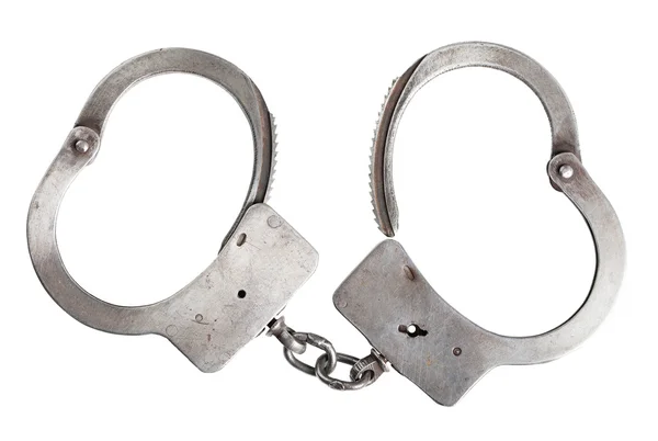 Metal handcuffs closeup — Stock Photo, Image