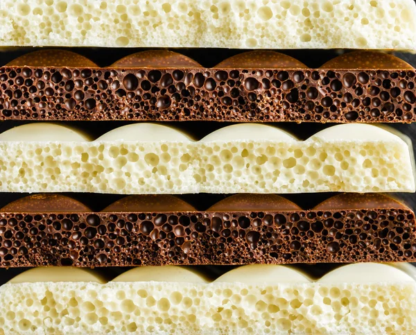 Leite poroso chocolate closeup — Fotografia de Stock