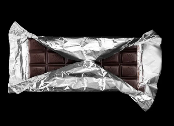 O chocolate na folha metálica — Fotografia de Stock