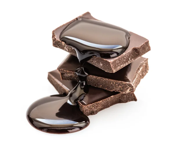 Bitar av choklad — Stockfoto