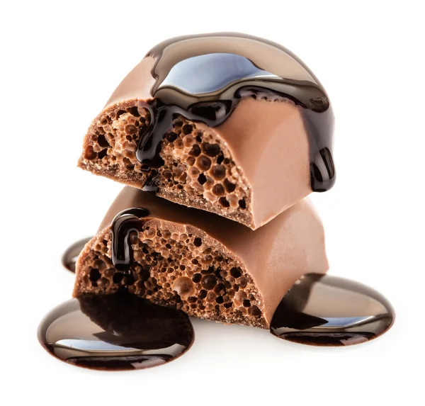 Part porous chocolate — Stock Photo, Image
