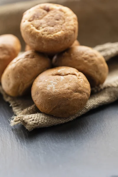 Fresh round buns close-up — Stock Photo, Image