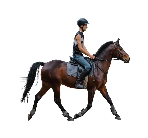 Mann reitet auf Pferd — Stockfoto