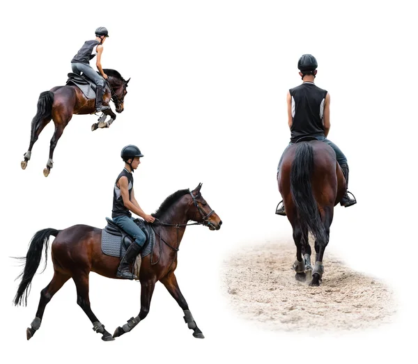 Man riding on a horse — Stock Photo, Image