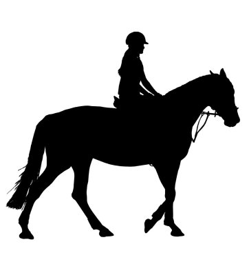 vektör adam at sırtında