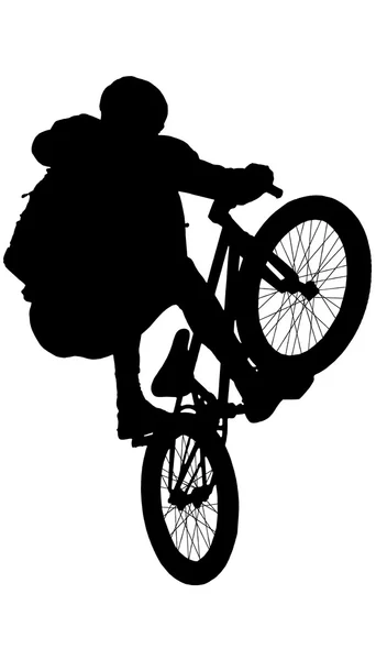 Teenager riding a BMX bicycle — Stock Vector