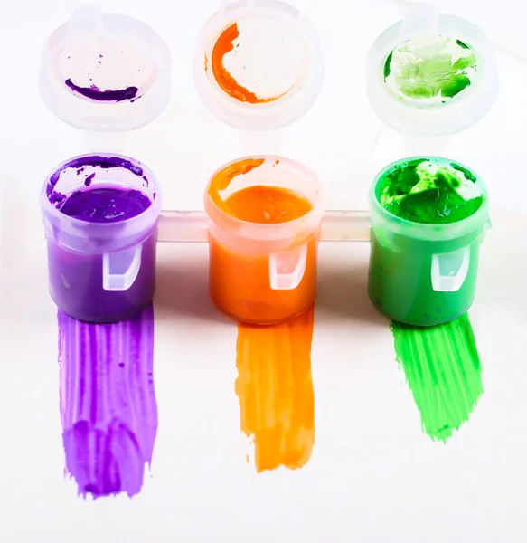 Conjunto de pinturas de colores de primer plano — Foto de Stock