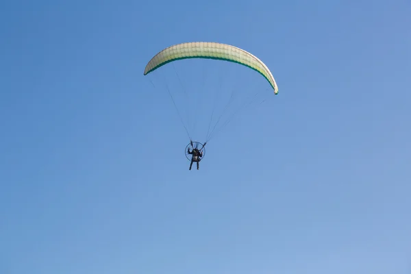 Parachutist closeup flying Stock Picture