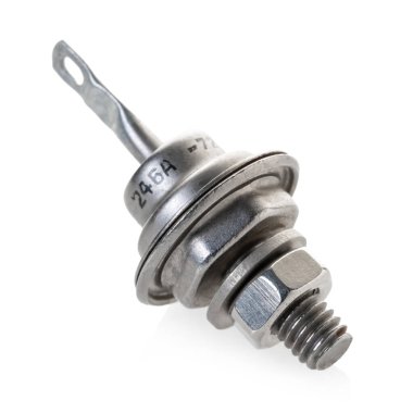 Beyaz izole arkaplanda radyo bileşeni diyotu kapanışı