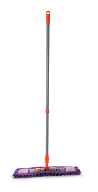 İzole edilmiş beyaz arkaplanda paçavra kapaklı paspas