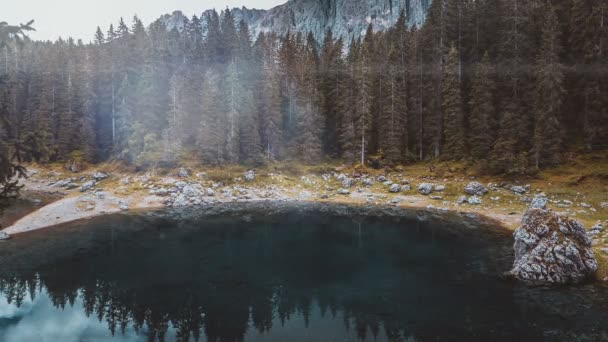 Landskap Den Vilda Naturen Sjön Misurina Alperna — Stockvideo