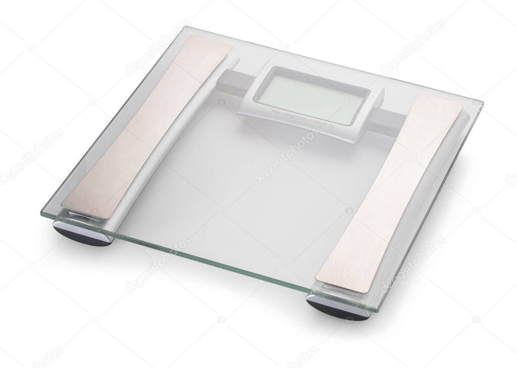 new electronic scales on white isolated background