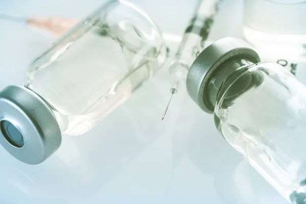 syringe and medicine bottle for injection, Influenza vaccine concept